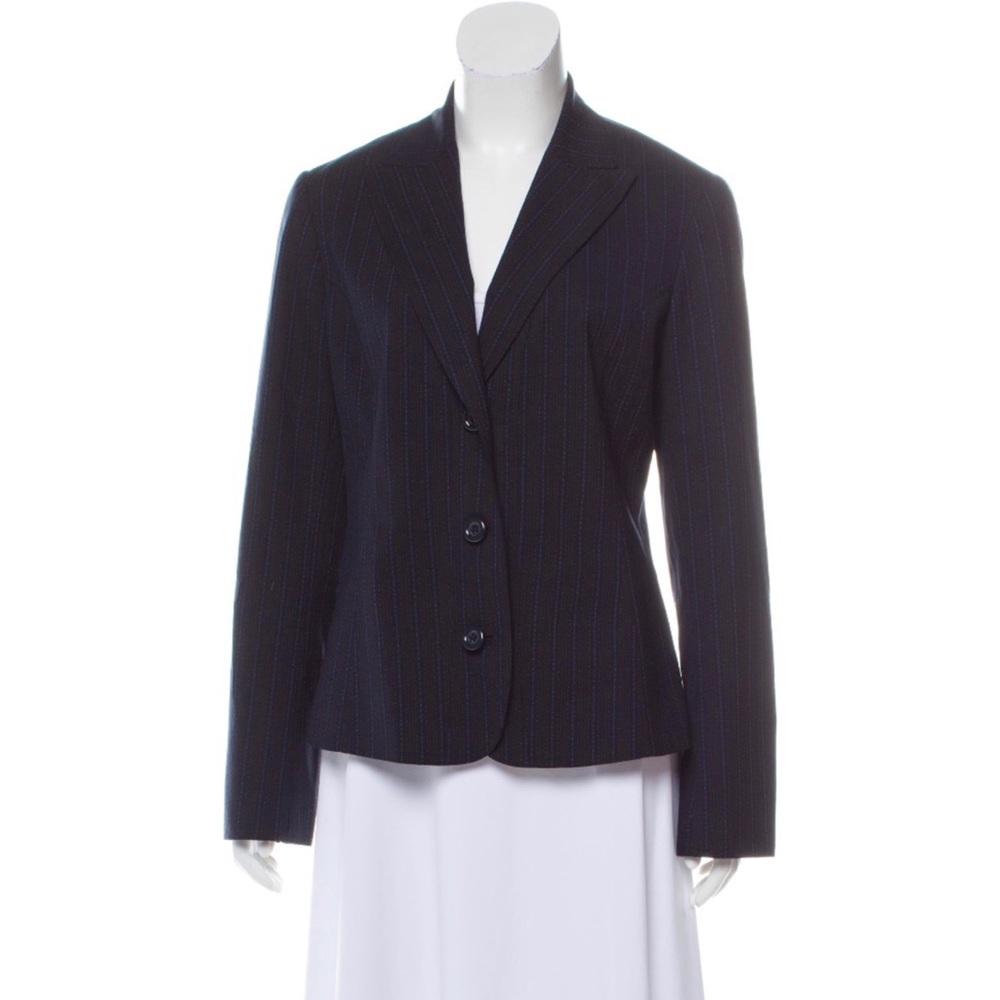 LAFAYETTE 148 Classic Navy Pinstriped Blazer